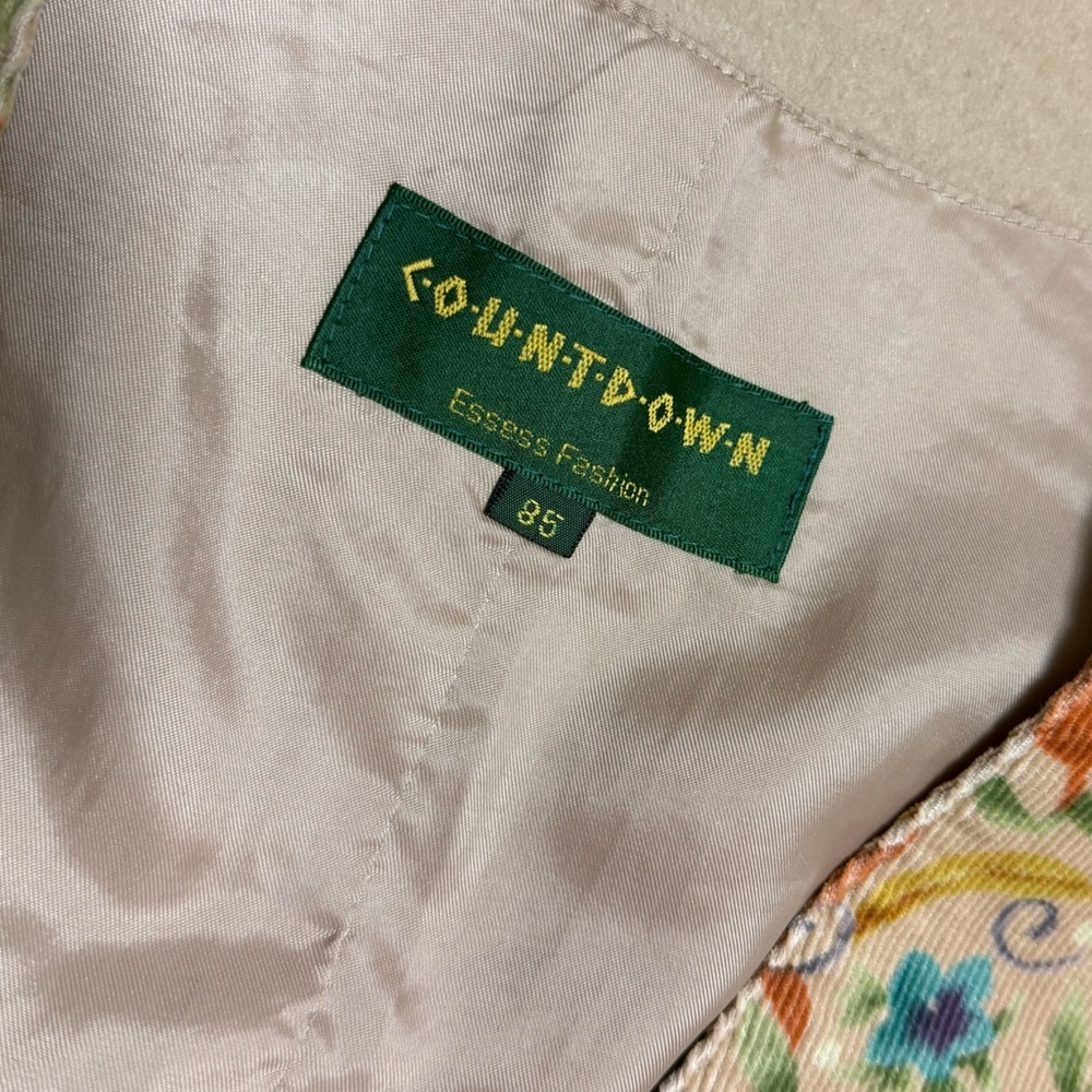 Vintage Countdown Corduroy Floral Print Vest Cottagecore Fairy Grunge Medium - Picture 6 of 7